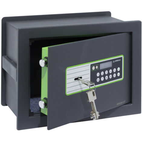 ARREGUI Supra 241020 Caja fuerte de empotrar a pared con cerradura de llave y codigo  Caja de doble Seguridad para casa y hogar  Fundo extensible  Fácil de instalar  26 x 36 x 15/25 cm