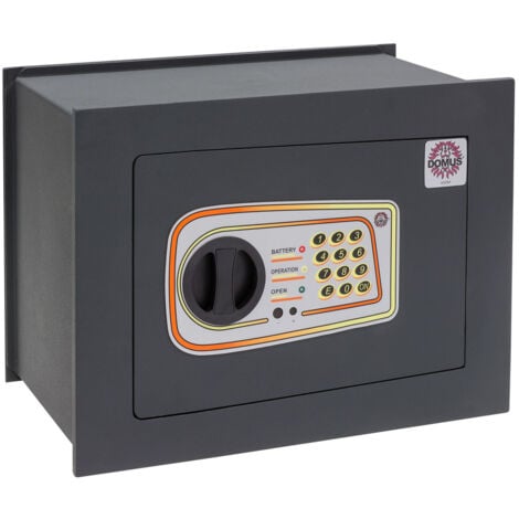 Caja fuerte de seguridad de acero beige con llaves 31 x 20 x 20 cm
