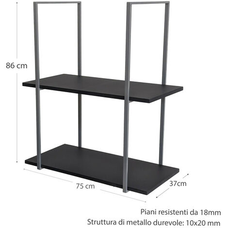 Mensola ferro nero cm 75