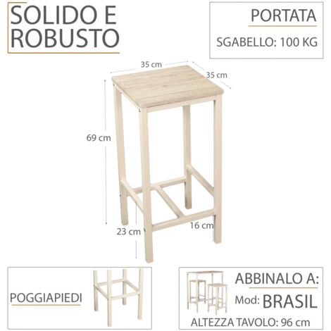 Set 2 Sgabelli Bar Cucina Mod. Brasil