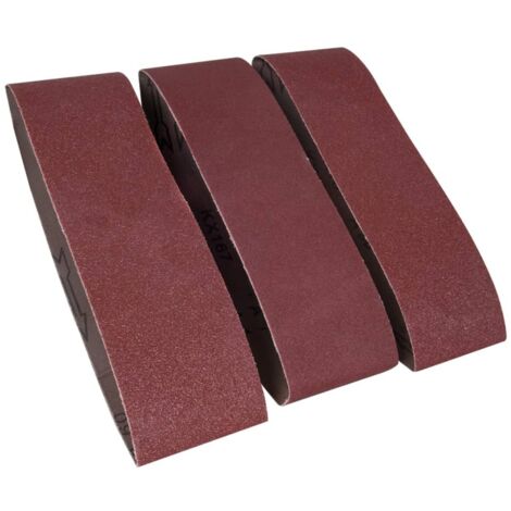 FERM Set 3 nastri carta abrasiva  75x533mm - 1 x G60. 1 x G80. 1 x G120