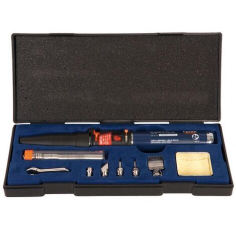 Saldatore A Gas FERM Ricaricabile - Con 3 Punte, Coltello E Riflettore, Temperatura 400&deg;C