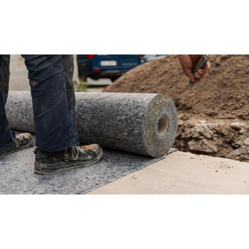 Géotextile Polypropylène 100 G/m² - Rouleau 1 X 25 M - Protection Allées, Stabilisation Sol, Anti-mauvaises Herbes - Pour Jardin, Terrassement