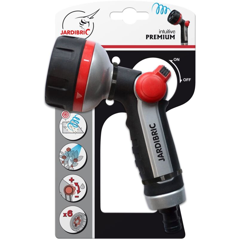 Nettoyage Terrasse Pistolet D'arrosage GRÜNTEK Métal - 7 Jets, Système Water-Stop, Pour Jardin Et Nettoyage Pistolet Eau Jardin