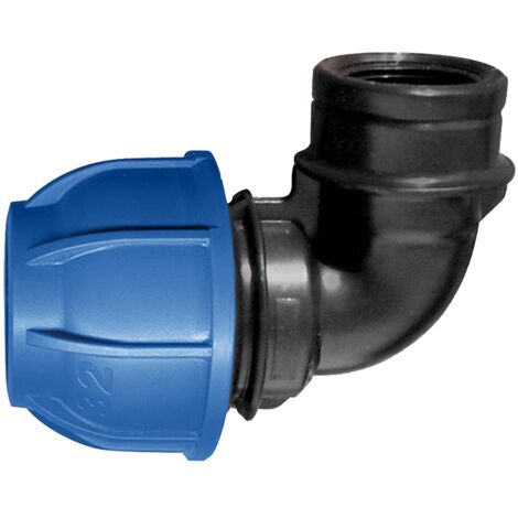 Jardibric – Coude taraudé pour arrosage enterré – Raccord de compression PN10 – Ø32 F 26x34 – Connexion étanche et sécurisée (1/2)