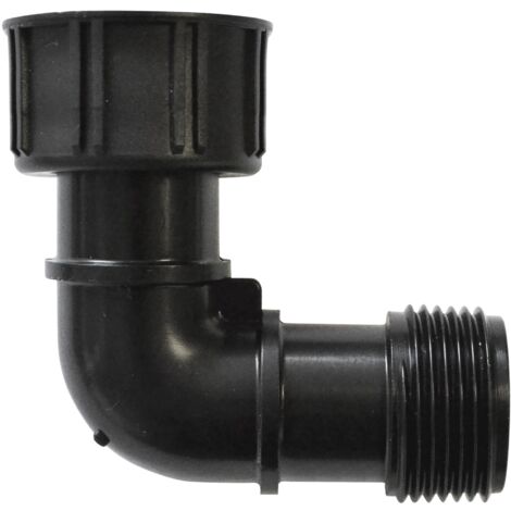 Jardibric – Coude collecteur MF 26x341 – Écrou tournant prisonnier 26 mm – Raccord rapide pour tuyaux – Installation facile sans outils (1/2)