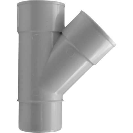 Jardibric – Raccord pour gouttière culotte Ø50 – 1 mâle 2 femelles en PVC gris – Installation rapide pour systèmes d'évacuation des eaux pluviales