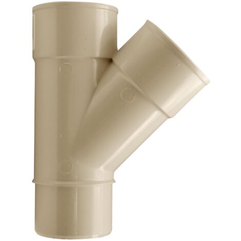 Jardibric – Raccord pour gouttière culotte 1 mâle 2 femelles Ø50 – PVC résistant aux intempéries – Couleur sable – Installation facile