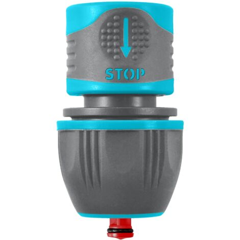 Raccord Rapide Stop Universel 12/15/19 mm BiMatière avec Système Lock Jardibric Arrêtez l'Écoulement Instantanément, Facile à Utiliser et Résistant à la Pression. (1/2)