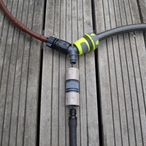 Raccord rapide double automatique Jardibric – connectez 2 tuyaux sans effort – arrosage facilité