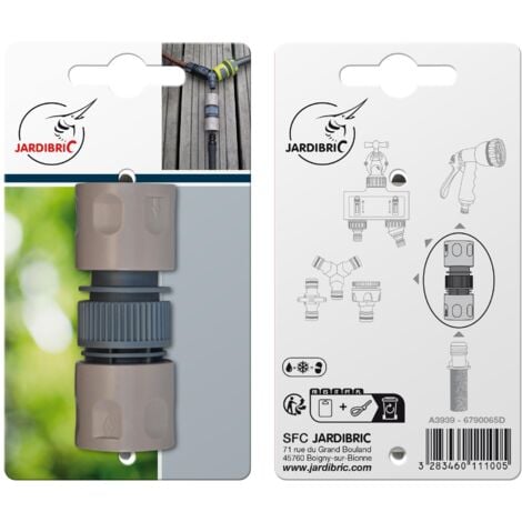 Raccord rapide double automatique Jardibric – connectez 2 tuyaux sans effort – arrosage facilité