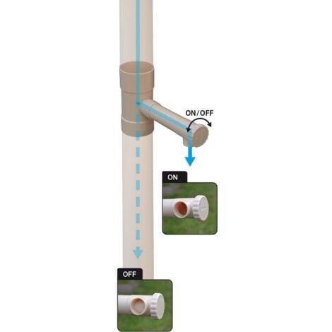 Raccord Récupérateur d’Eau Profilté Ø80 Sable Jardibric – Sortie Ø35 mm – Collecteur Eau de Pluie