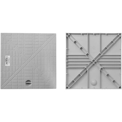 Couvercle de Regard Jardibric 28 x 28 cm de Collecteur des Eaux Pluviales en polypropylène renforcé Gris pour Regards de Dimension 30 x 30 cm