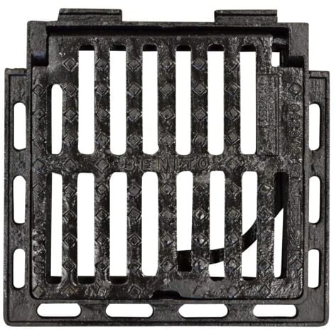 Grille de Drainage Fonte Ductile Jardibric 300x300 Classe C250 – Cadre Articulé Antivol – Norme UNE EN124