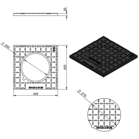 Jardibric Regard De Branchement Fonte Ductile 400x400mm Classe B125 