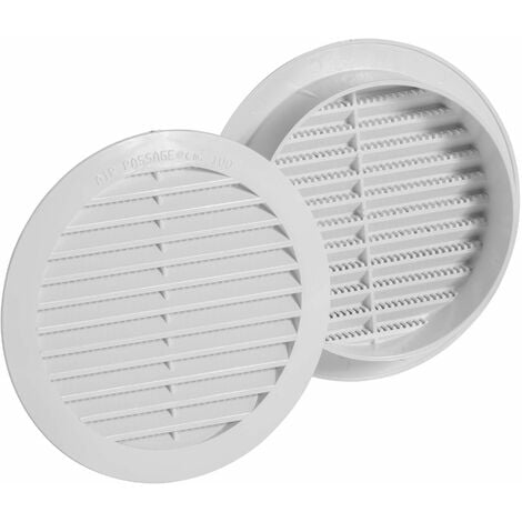 Grille ventilation rectangulaire PVC anti-pluie 175x146mm - Blanc -  Moustiquaire