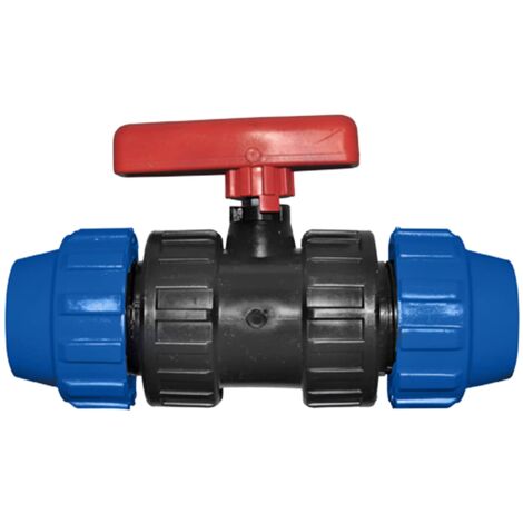 Jardibric – Vanne PVC Pression Ø32 – Système de compression pour régulation débit – Étanchéité fiable – Installation facile sans outils (1/2)
