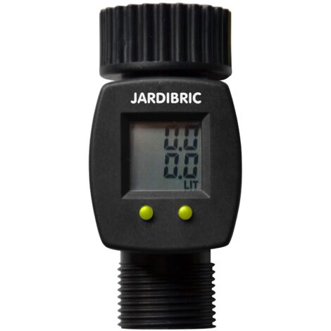 Jardibric – Compteur d'eau journalier et total à brancher au nez de robinet – Filetage plomberie – Résistant aux intempéries – Installation facile (1/3)
