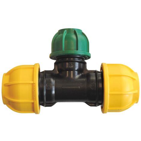 Jardibric – Té réduit raccords de compression PN10 – Diamètre 25mm et 20mm – Connexion étanche pour irrigation – Résistant aux conditions extérieures