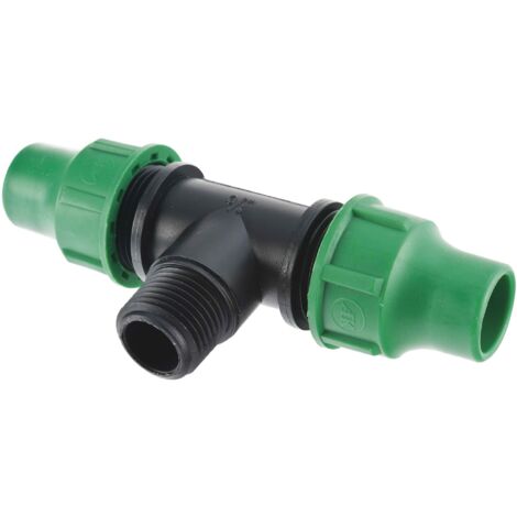 Jardibric – Raccord rapide pour tuyau goutte à goutte Ø16mm – Sortie mâle 15x21 – Fixation par compression – Polypropylène durable (1/4)