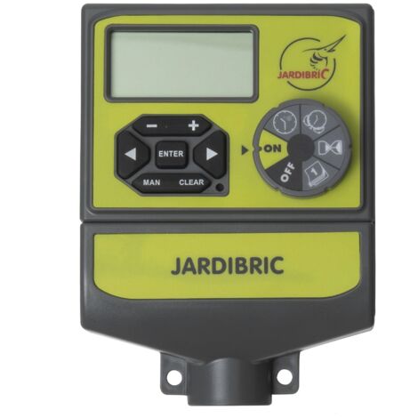 Jardibric – Programmateur arrosage 4 sorties 24V – Alimentation 24V – Durée cycle 1min à 4h – Fréquence 1 à 32 jours – Fonction Rain Delay
