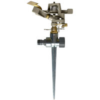 Jardibric - Asperseur Métal sur Pic Métal, 2 à 4 Bars, Portée de 4.5 à 11m, Angle Réglable de 30° à 360°, Débit jusqu'à 700 L/h - Arrosage Précis et Durable pour Jardin