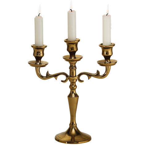 Boltze Kerzenständer Varas gold 3-flammig Hähe 26 cm Kerzenhalter aus Metall (1/4)