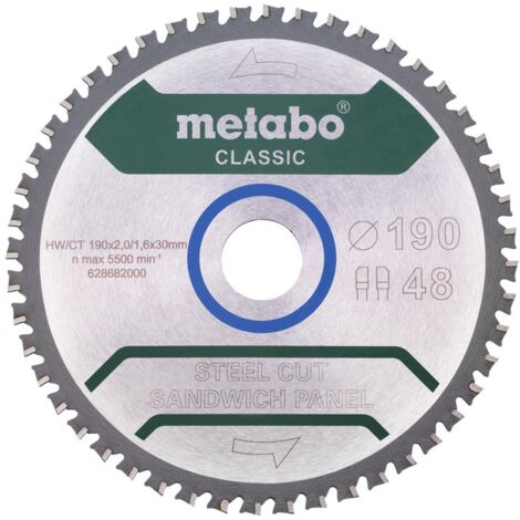 Metabo  628682000 Kreissägeblatt 190 x 30 mm Zähneanzahl: 48 1 St.
