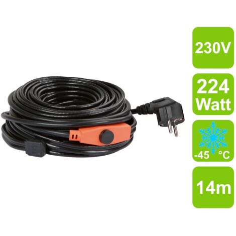 KERBL Frostschutz-Heizleitung mit Thermostat Länge 14 m, frostfrei bis -45¡ C