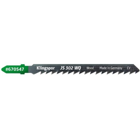 Klingspor JS 302 WQ Stichsägeblätter, 130 x 8 x 1,25 mm Nutzlänge 110Crom-Vanadium, kreuzgeschliffen, geschränkt , 6 Zähne pro Zoll, SB-verpackt im Ka