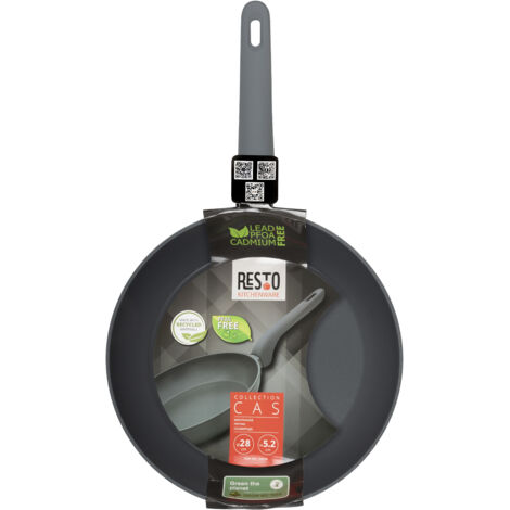 Resto Bratpfanne 28 cm (schwarz, beschichtet, Induktion, spülmaschinenfest)