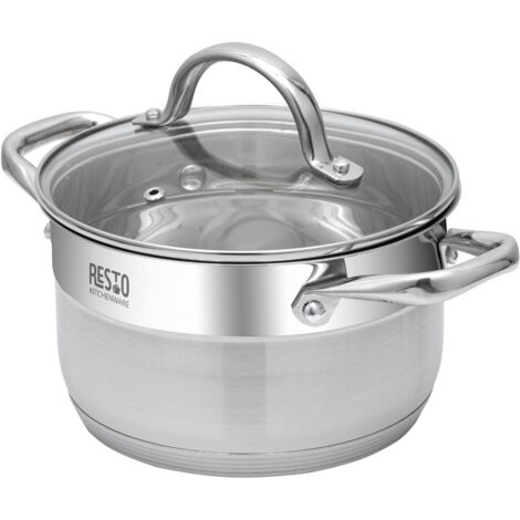 Resto Kasserolle 2,7 l (silber, Edelstahl, Induktionsherd, spülmaschinenfest) (1/5)