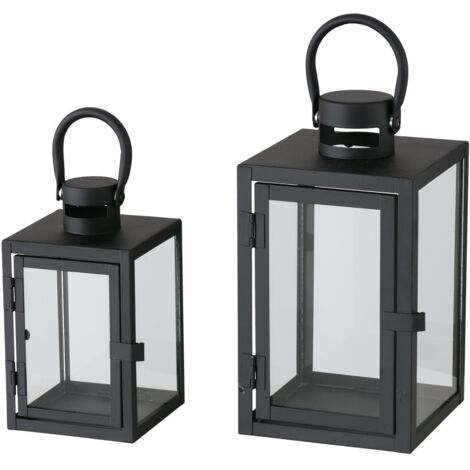 Boltze Laterne Arana Leuchte Schwarz Klarglas Lichtquelle Quadratisch 2028122 (1/5)
