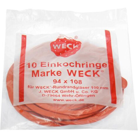 Weck Einkochringe 10 Stk. Für Rundgläser mit 100 mm Gummiringe für Gläser