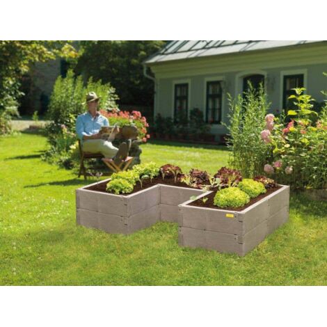 JUWEL Hochbeet Timber Ergoline Variable Aufbauweise Gartenbeet 750 l grau