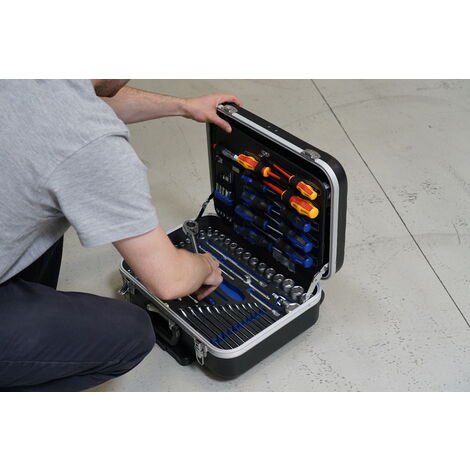 Projahn Werkzeug Trolly Set 130-tlg, Nuss Satz Ratschen Schrauberbits mit Rollen