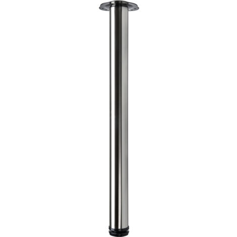 Hettich Set Tischbeine Tischfüße (D60x700-730mm, Edelstahl-Optik, 4 Stk.) 40649