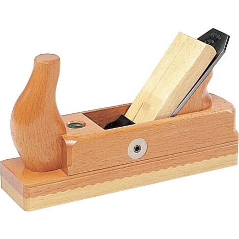 Ulmia Holzhobel/Schlichthobel mit Weißbuchensohle/Einfacheisen, zum Abschlichten (1/2)