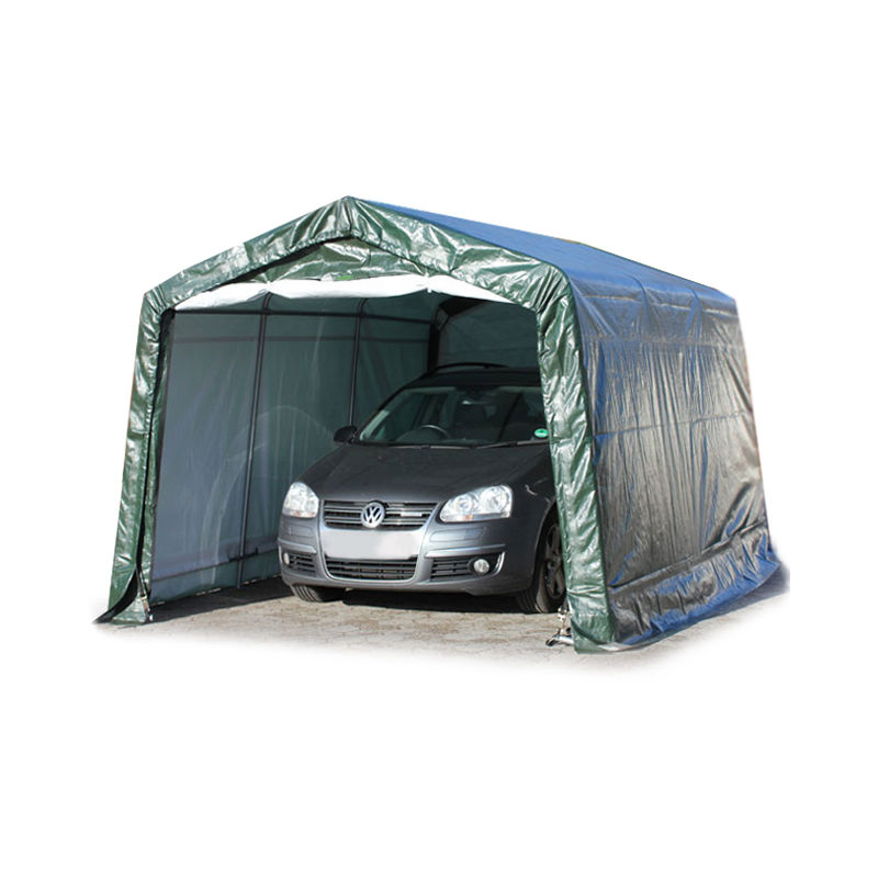 DecHome Tendone da Esterno per Auto Moto e Attrezzi in Metallo e Tessuto PE  240x200x202 cm colore Verde - 697GN845