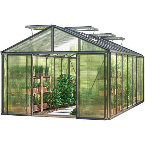 GFP Serra Asteria 25 Premium 311 x 534 cm, lastre a doppia parete spesse 16 mm, colore antracite
