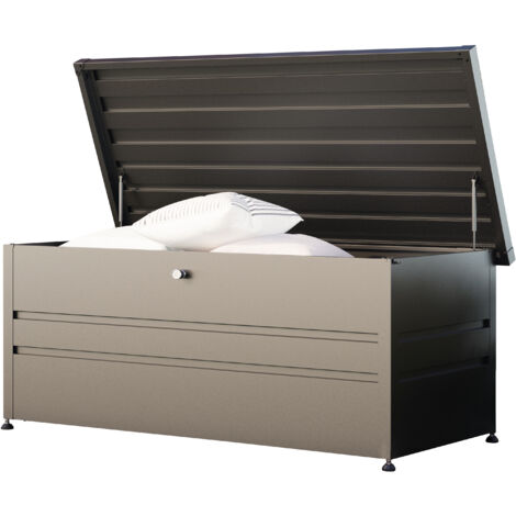 PRIMEYARD® Cassapanca da esterno 182x84x72 cm baule da esterno metallo antracite impermeabile