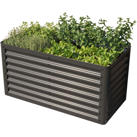 PRIMEYARD Orto rialzato LUCA, acciaio, antracite 120x60x60 cm