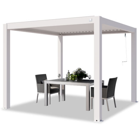 PRIMEYARD Pergola 3x3 M Montanti In Alluminio Con Tetto A Doghe In Alluminio Gazebo Da Giardino Antracite 86827275