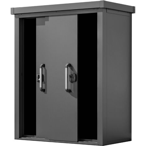 Cassapanca Da Esterno Primeyard 102x61x61 Cm – Acciaio Antracite, Serratura A Cilindro E Pistoni A Gas