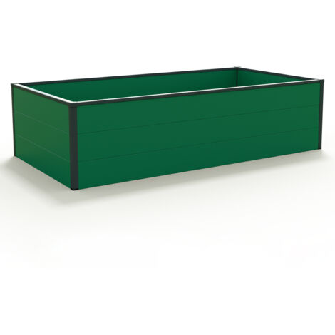 Vassoio Per Fioriera Aiuola Rialzata Piante Fiori Terrazzo Giardino Olivo 62 X 47 X 46 Cm Verde Acciaio 02 0038707