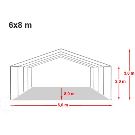 Tenda Da Festa Grigia 6x8m, Impermeabile 240 G/m² PE, Struttura In Acciaio Con Telaio A Pavimento, Finestre Laterali, Perfetta Per Matrimoni Ed Eventi - 4