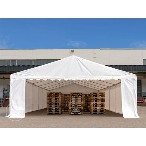 Gazebo TOOLPORT 6x12 M Per Feste – Tenda PVC 700 N Impermeabile Con Finestre – Bianco