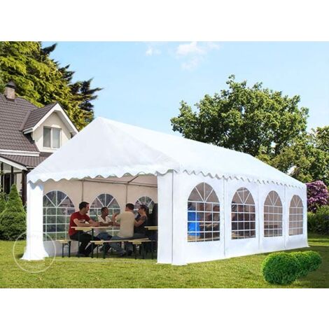 Tendone Per Feste 6x6 M PVC Bianco 100% Impermeabile Gazebo Da Giardino - Foto 8