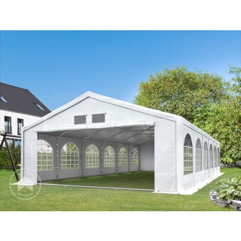 COSTWAY Tendone Per Feste 3 X 9 M, Gazebo Da Giardino Con Struttura In Metallo Impermeabile E Protezione Uv Per Feste Barbecue Giardino E Spiaggia Bianco 66144022