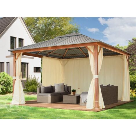 Gazebo 3 X 3 M Impermeabile Uv Resistente Con Pareti Laterali 2 Porte Struttura Acciaio 91427697